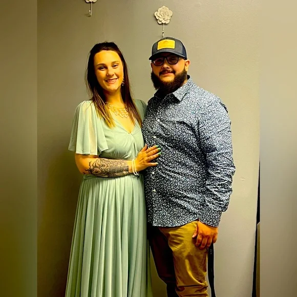 David's Bridal | Dresses | Davids Bridal Green Flutter Sleeve Sundress  Wedding | Poshmark